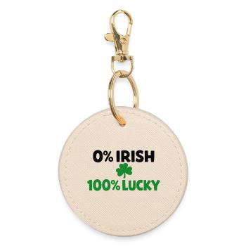 0% Irish, 100% Lucky - Round Keyring - oyster - Front
