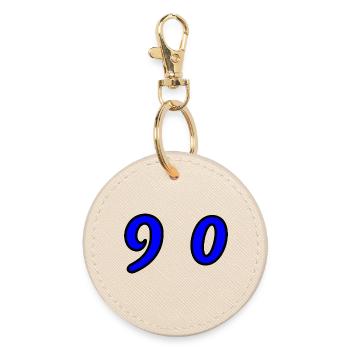 90. 90 JAHRE. 90-JÄHRIGES JUBILÄUM. 90-JÄHRIGES JUBILÄUM. - Runder Schlüsselanhänger - Auster - Vorne