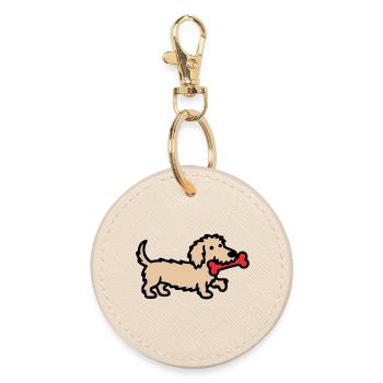 Dessin dessiné Terrier Doodle Bone - Porte-clés rond - huître - Devant