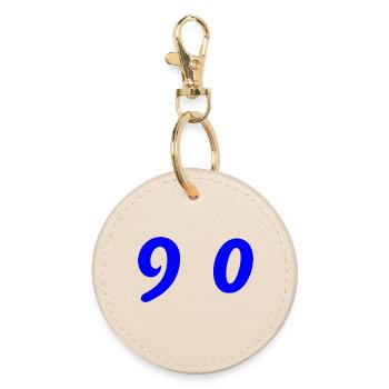 90. 90 ANS. 90e ANNIVERSAIRE. ANNIVERSAIRE 90 ANS. - Porte-clés rond - huître - Devant