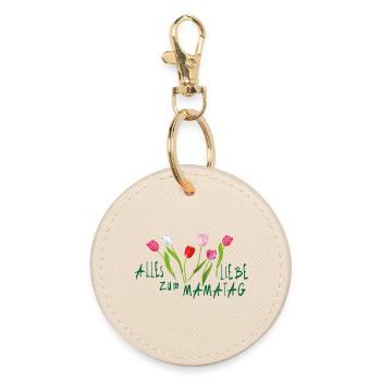 Muttertag Tulpenstrauß - Runder Schlüsselanhänger - Auster - Vorne