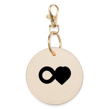 T-Shirt Infini Amour – Infinity Love Heart - Runder Schlüsselanhänger - Auster - Vorne