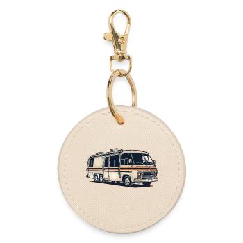 My home has wheels - Round Keyring - oyster - Front