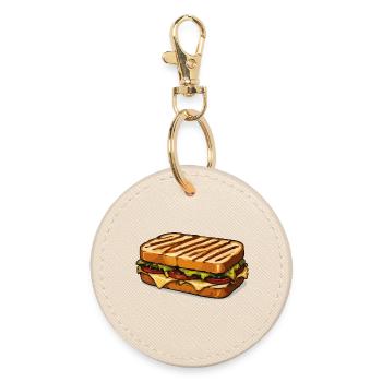 KäseSandwich Cartoon Illustration - Runder Schlüsselanhänger - Auster - Vorne