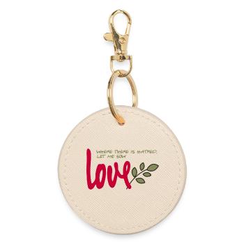Let me sow love - Round Keyring - oyster - Front