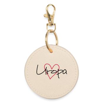 Uropa Herz Liebe Geschenk werdender Uropa - Runder Schlüsselanhänger - Auster - Vorne