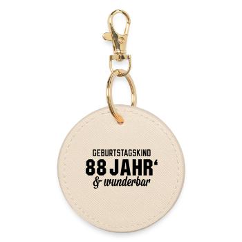 Geburtstagskind 88 wunderbar - Runder Schlüsselanhänger - Auster - Vorne