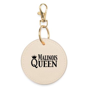 Malinois Queen - Runder Schlüsselanhänger - Auster - Vorne