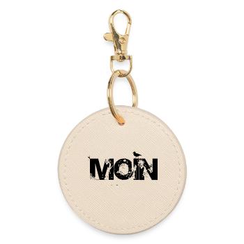 MOIN mit Möwe - Runder Schlüsselanhänger - Auster - Vorne