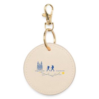 Buen Camino Santiago Route Frances - Round Keyring - oyster - Front