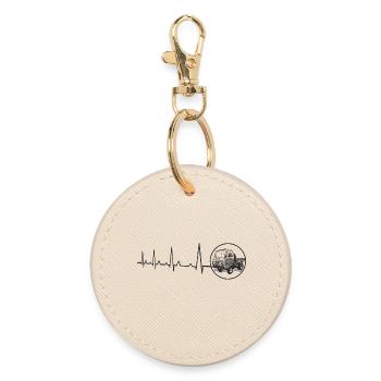 Heartbeat Multicar M25 DDR Moped Truck Technology - Round Keyring - oyster - Front