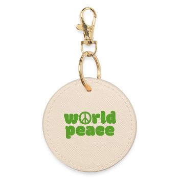 World Peace - Green - Round Keyring - oyster - Front