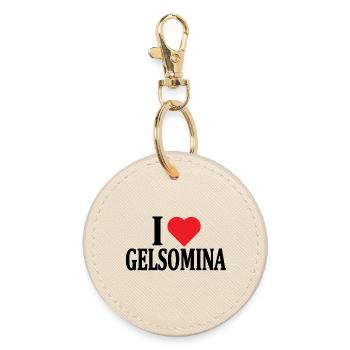 T-Shirt Ich liebe Gelsomina T-Shirt Geschenkidee - Runder Schlüsselanhänger - Auster - Vorne