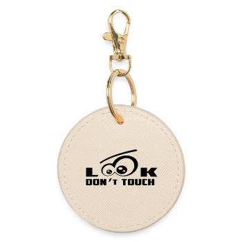 Just look don't touch ! - Round Keyring - oyster - Front