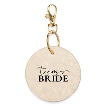 « Team Bride » , personnalisable - Porte-clés rond - huître - Devant