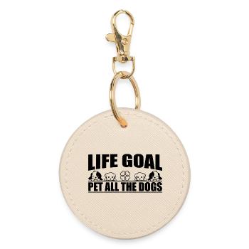 Life Goal Pet All The Dogs - Round Keyring - oyster - Front