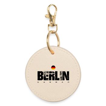 Minimalist German Roundel Crest - Round Keyring - oyster - Front