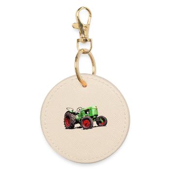 Tracteur ancien D25 - Porte-clés rond - huître - Devant