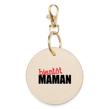 bientôt Maman ! Cadeau de grossesse - Porte-clés rond - huître - Devant