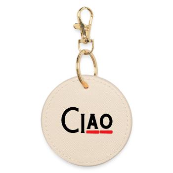 Ciao - Hey - Hallo - Hi - Na? - Bye - Runder Schlüsselanhänger - Auster - Vorne