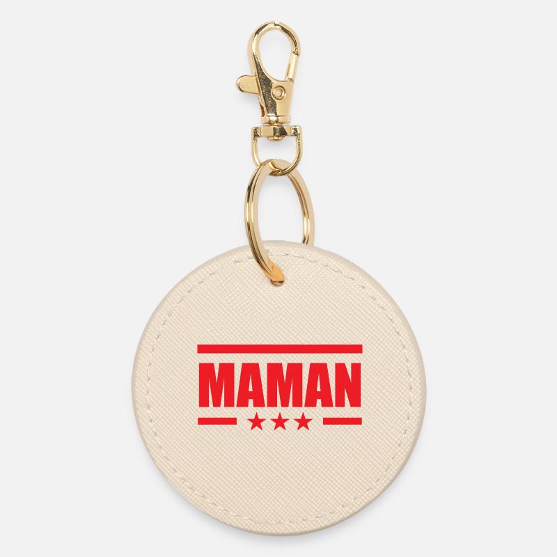 Maman d'Amour - Mother's Day - Round Keyring - oyster