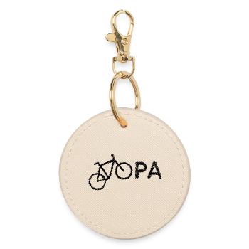 bester Opa Fahrrad Mountainbike Radeln Kritzeln - Runder Schlüsselanhänger - Auster - Vorne
