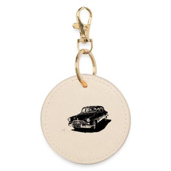 Classic Drive - Round Keyring - oyster - Front
