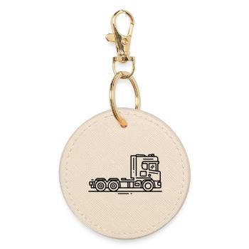 Truck Truck Vehicle - Round Keyring - oyster - Front