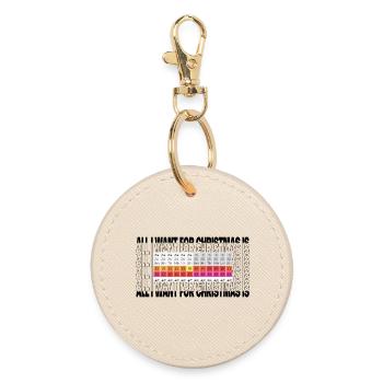 All I Want for Christmas is Wind - Kite / Surf - Round Keyring - oyster - Front