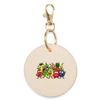 Crazy fruits - Round Keyring - oyster - Front