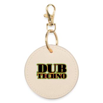 Dub Techno Neon Retro - Runder Schlüsselanhänger - Auster - Vorne