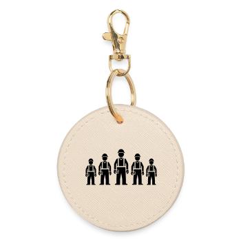 Construction Worker Team - Round Keyring - oyster - Front