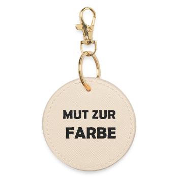 Mut zur Farbe – Farbexplosion - Runder Schlüsselanhänger - Auster - Vorne