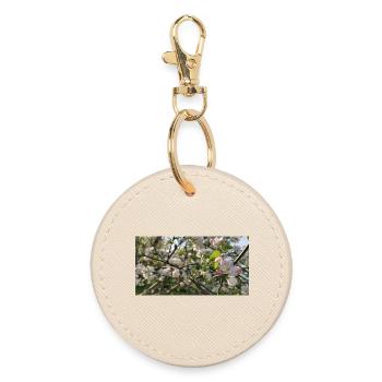 Branches de cerisier en fleurs Printemps - Porte-clés rond - huître - Devant