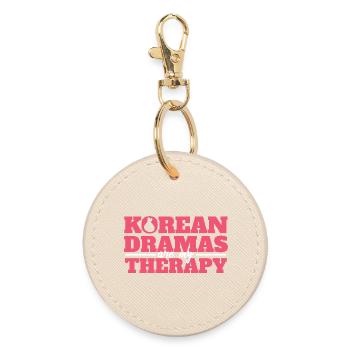 Korean Dramas Are My Therapy Heart Graphic Design - Round Keyring - oyster - Front