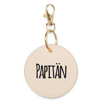Papitän Funny Pun Capitaine Papa Ancre - Porte-clés rond - huître - Devant