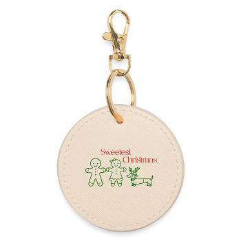 Christmas – Gingerbread Friends & Dackel - Runder Schlüsselanhänger - Auster - Vorne