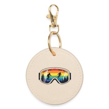 Ski Goggles Arc Ciel Mountain - Round Keyring - oyster - Front