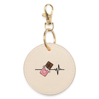 Le chocolat est ma vie, battement de cœur, amour chocolaté - Porte-clés rond - huître - Devant