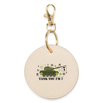 Tank You I 7th Tank Birthday - Round Keyring - oyster - Front