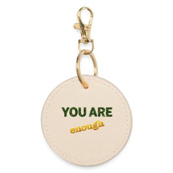 You Are Enough - Round Keyring - oyster - Front