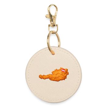 Schnitzel Autriche Form Food - Porte-clés rond - huître - Devant