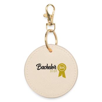 Bachelor 2026 Abschluss Promotion Sponsion - Runder Schlüsselanhänger - Auster - Vorne