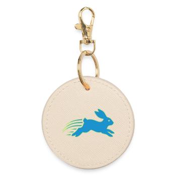 Running Bunny Speed Bunny Logo Vector - Round Keyring - oyster - Front