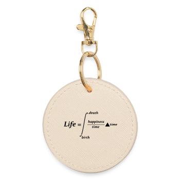 Life Death Happiness time birth - Round Keyring - oyster - Front