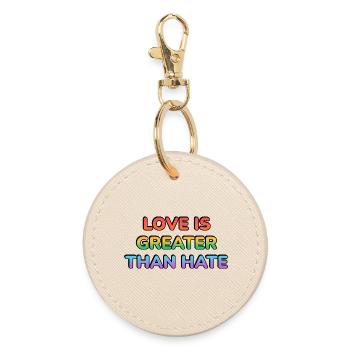 L’amour est plus grand que la haine arc-en-ciel - Porte-clés rond - huître - Devant