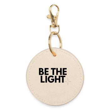 Be the Light - Minimalist Christian Design - Round Keyring - oyster - Front
