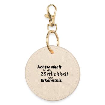 Achtsamkeit Zärtlichkeit - Runder Schlüsselanhänger - Auster - Vorne