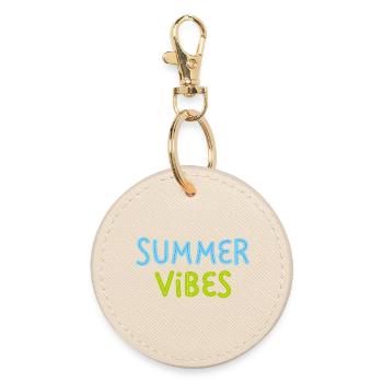 Summer Vibes Bright Color Minimal Fun Design - Runder Schlüsselanhänger - Auster - Vorne