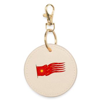 Drapeau rouge Oriflamme - Porte-clés rond - huître - Devant